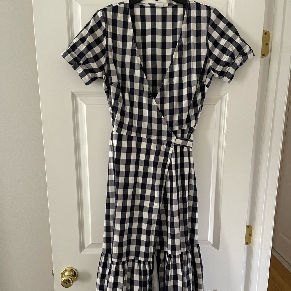 Navy Blue Gingham Dress